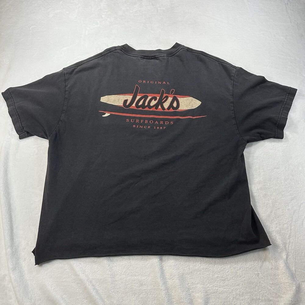 Vintage Jacks Surfboards T-Shirt Mens XL Gray Graphic Surfer USA‎ Made
